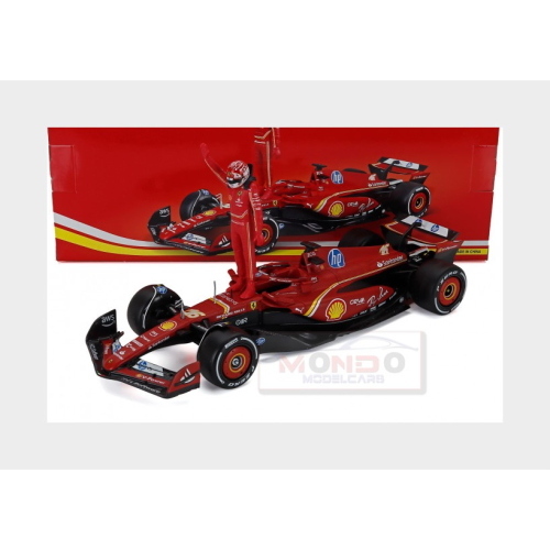 1:24 BURAGO Ferrari F1 Sf-24 Team Scuderia Ferrari #16 Season 2024 Charles Leclerc With Pilot Red Black BU26823-L