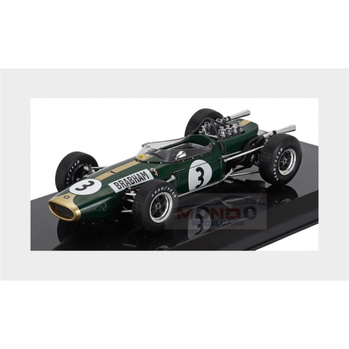 1:24 EDICOLA Brabham F1 Bt19 #3 World Champion Season 1966 Jack Brabham Con Vetrina With Showcase Green Gold MW2ALA0114