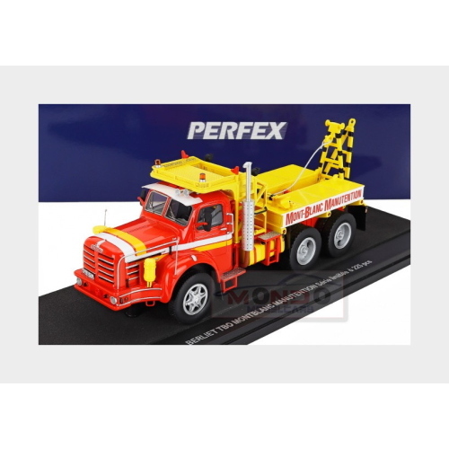 1:43 PERFEX Berliet Tbo Tractor Truck Montblanc Manutention 3-Assi 1962 Red Yellow PE927