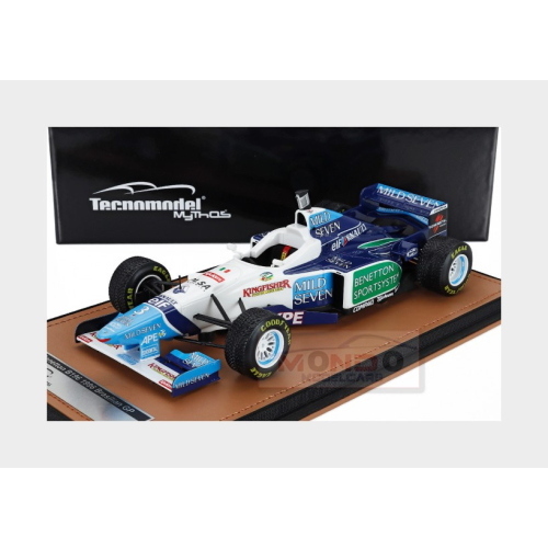 1:18 TECNOMODEL Benetton F1 B196 Team Renault Mild Seven #3 Brazilian Gp Rain Tires 1996 Jean Alesi White Light Blue Green TM18-380A