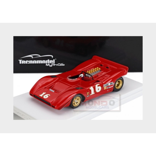 1:43 TECNOMODEL Ferrari 612 Can-Am #16 3Rd Mid-Ohio 1969 Chris Amon Red TM43-66C