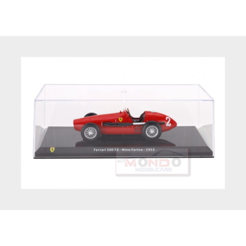 1:24 EDICOLA Ferrari F1 500 F2 Scuderia Ferrari #2 Season 1953 Giuseppe (Nino) Farina Con Vetrina With Showcase Red FE24-0076