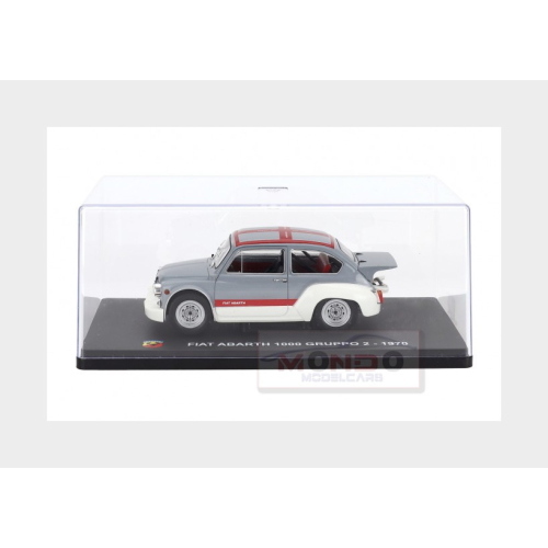 1:24 EDICOLA Fiat 600 Abarth 1000 Gr.2 1970 Con Vetrina With Showcase Grey White Red HACABACOLL001