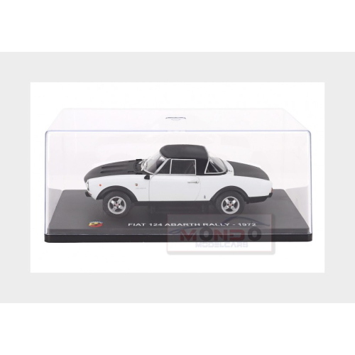 1:24 EDICOLA Fiat 124 Abarth Rally 1972 Con Vetrina With Showcase White Black HACABACOLL003