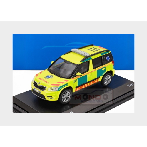 1:43 ABREX Skoda Yeti Suv Facelift (Restyling) Region 231 Ambulance 2013 Yellow Green 143ABX-031XO16