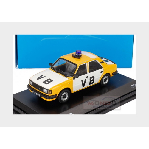 1:43 ABREX Skoda 120L Vb Czechoslovak Communist Police 1984 Yellow White 143ABSX-712XA3