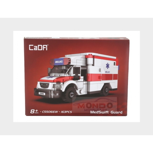 1:32 CADA Cada Ambulance Rescue Shield 163 Pcs White Red DBLC55066W