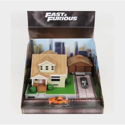 1:100 JADA Accessories Diorama 2X Cars With Toretto'S House Fast & Furious Various 253203081-33668