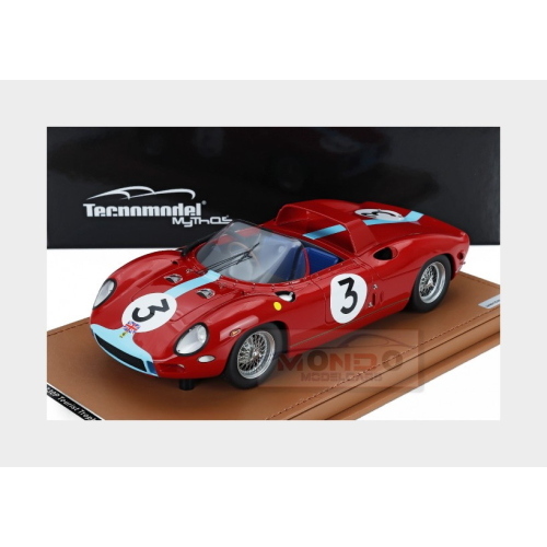 1:18 TECNOMODEL Ferrari 330P 4.0L V12 Spider #3 Winner Tourist Trophy 1964 Graham Hill Red Light Blue TM18-309E