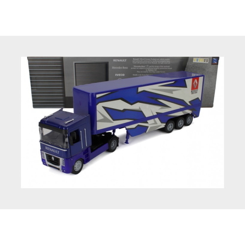 1:32 NEWRAY Renault Magnum Ae500 Truck Cassonato 2009 Blue White Black NY10013B