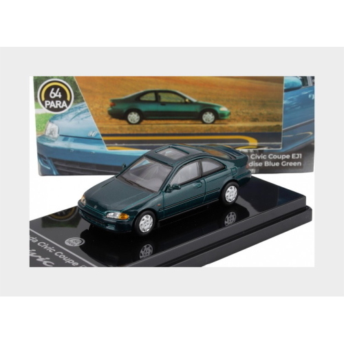 1:64 PARAGON Honda Civic Coupe Ej1 Lhd 1995 Blue Green PA-55768