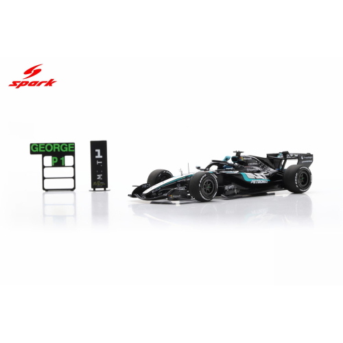 1:43 SPARK Mercedes Gp F1 W17E Performance Team Amg Petronas #63 Winner Australian Gp With Pit Board 2026 George Russell Silver Green Black S9380