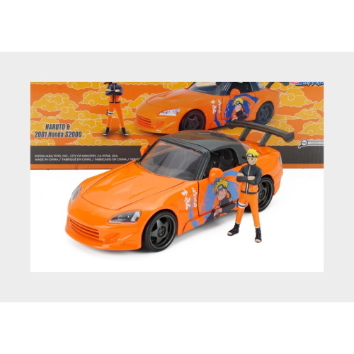 1:24 JADA Honda S2000 2001 Naruto Livery + Action Figure Orange Black 253255084