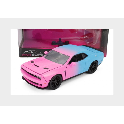 1:24 JADA Dodge Challenger Srt Hellcat Coupe Custom 2015 Pink Light Blue 253293002