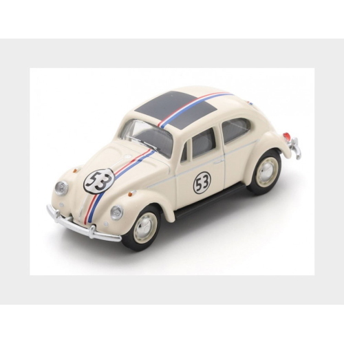 1:64 SCHUCO Volkswagen Kafer Beetle #53 Herbie 1968 Walt Disney Ivory 64U00015