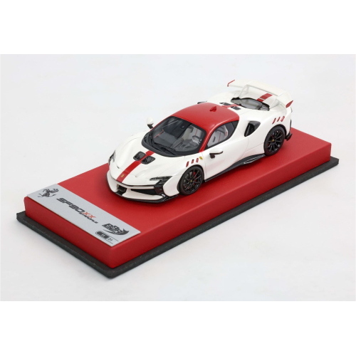 1:43 BBR Ferrari Sf90 Xx Stradale Bianco Fuji Lucido E Tetto Rosso E Cerchi Carbonio BBRC285ST3-26