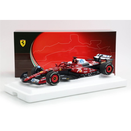 1:18 BBR Ferrari Sf25 F1 Monaco Livery For 75 Years With Shell Leclerc Secondo Posto Polyfoam P18267C16
