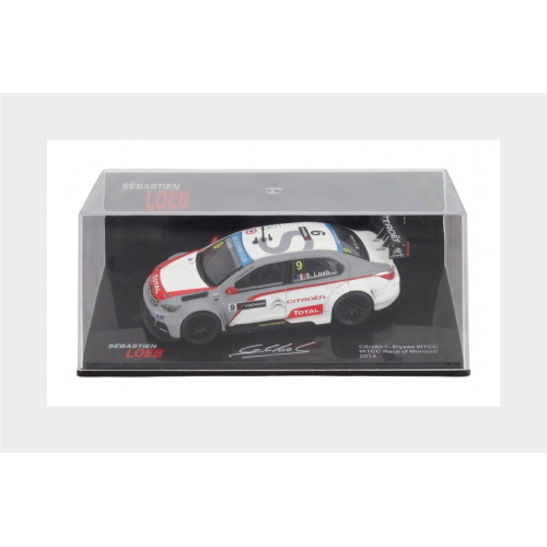 1:43 EDICOLA Citroen C-Elysee #9 Wtcc Race Of Marocco 2014 Sebastien Loeb Con Vetrina With Showcase White Matt Grey Red SEBLOCOLL025