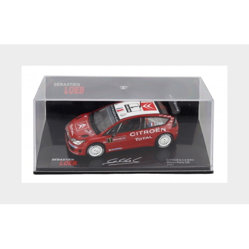 1:43 EDICOLA Citroen C4 Wrc #1 3Rd Rally Wales Gb 2007 Sebastien Loeb Daniel Elena Con Vetrina With Showcase Red White SEBLOCOLL003