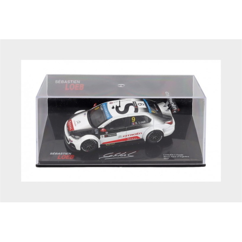 1:43 EDICOLA Citroen C-Elysee #9 Wtcc Race Of Argentina 2015 Sebastien Loeb Con Vetrina With Showcase White Black Red SEBLOCOLL005