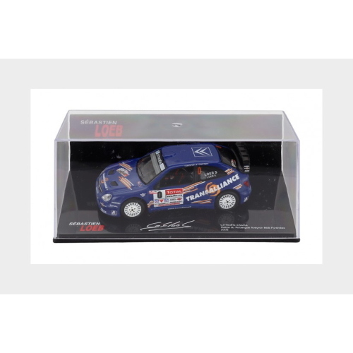 1:43 EDICOLA Citroen Xsara #0 Rally De Rouergue Aveyron Midi-Pyrenees 2006 Sebastien Loeb Severine Meny Con Vetrina With Showcase Blue SEBLOCOLL024