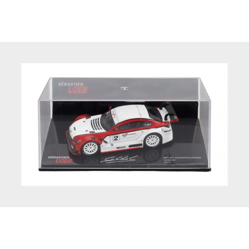 1:43 EDICOLA Citroen Mitjet #2 Winner Supertourisme Ledenon 2014 Sebastien Loeb Con Vetrina With Showcase White Red SEBLOCOLL13
