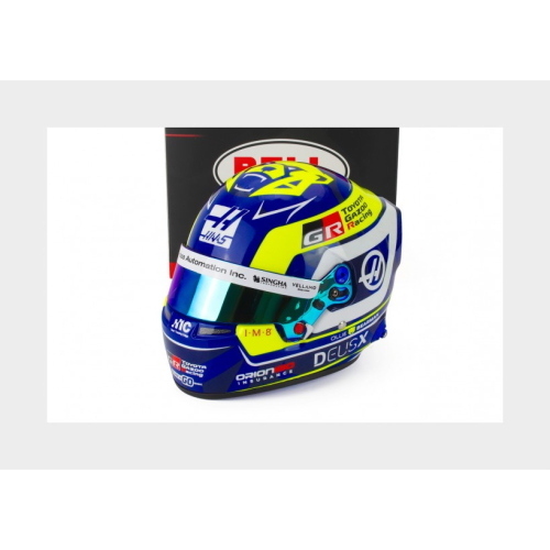 1:2 MINI HELMET Bell Helmet Oliver Bearman 2026 F1 Vf-26 Team Tgr Haas #87 Blue White Yellow MH4100564