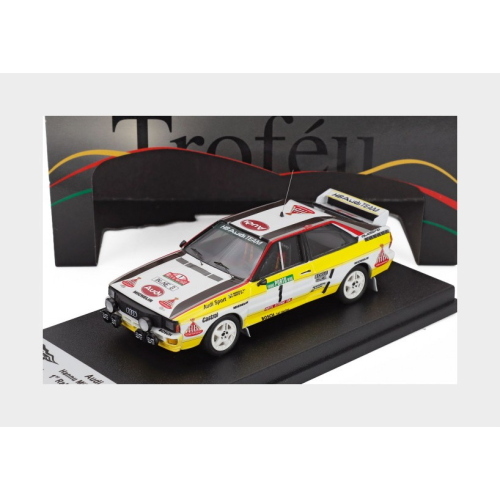 1:43 TROFEU Audi Quattro A2 Team Audi Sport (Night Version) #1 Winner Rally Of Portugal 1984 Hannu Mikkola Arne Hertz White Yellow TRFRRAL136