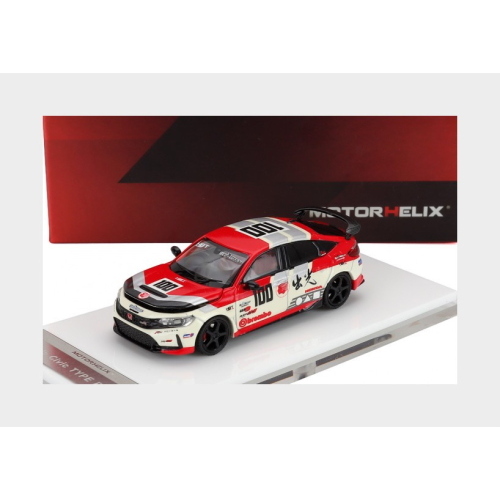 1:64 MOTORHELIX Honda Civic Type-R (Fl5) #100 Racing 2020 White Red M65427