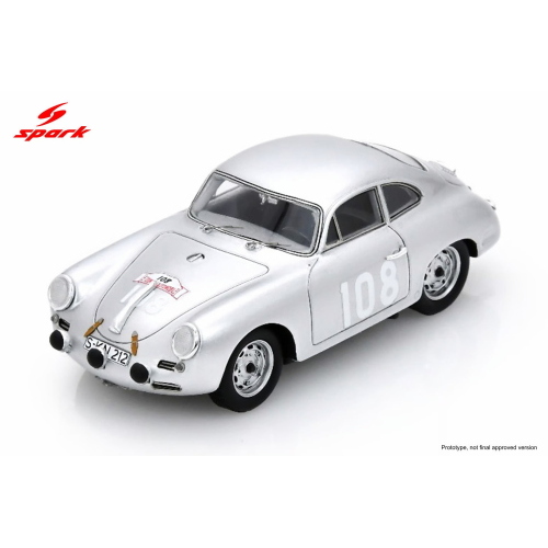 1:43 SPARK Porsche 356 Bt5 Coupe #108 Winner Rally Tour De Corse 1960 Herbert Linge Paul Ernst Strahle Silver S6145